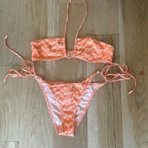 Triangl Halter orange  Bikini Set